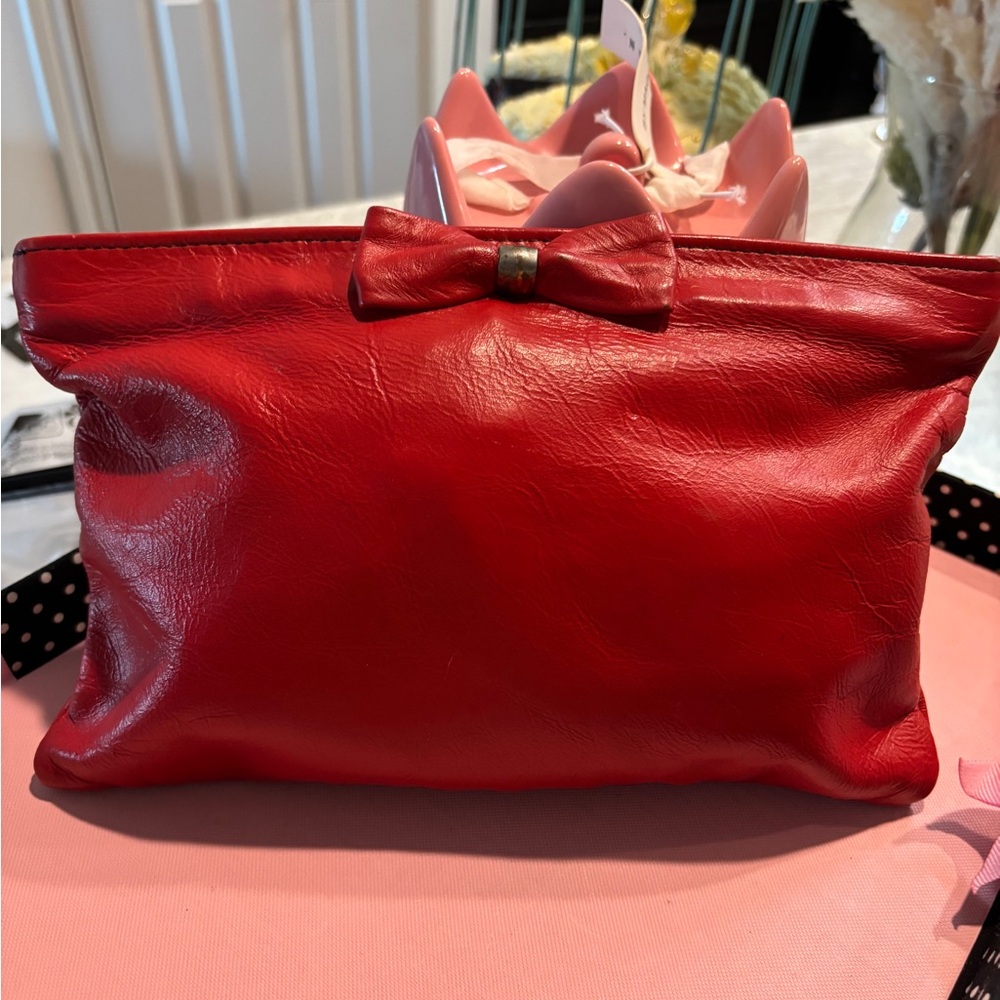 Red Cosmetic Bag with Glossy Finish